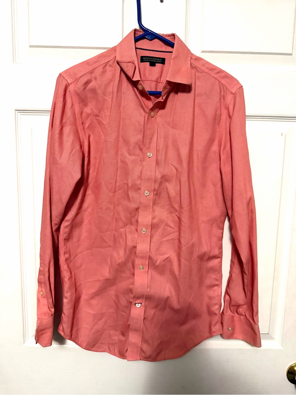 Banana Republic Men's Coral-Red Dress Shirt
